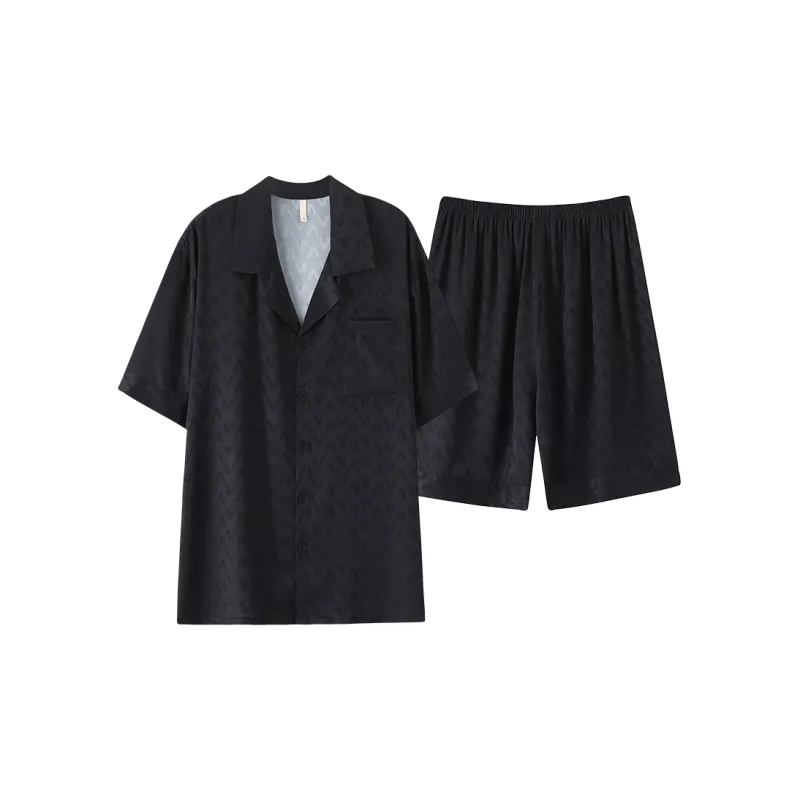 Qin Jing Pajama Set Unisex Subtle Texture White With Dark Black Veins-7