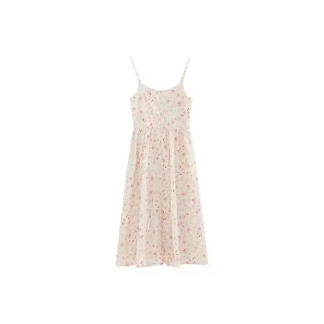 ABCMININ Slip Dresses Women's Apricot Floral-0