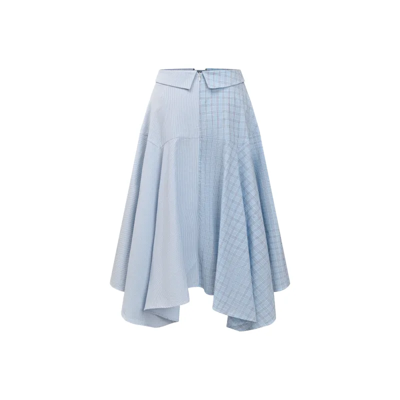 Umoumo Casual Long Skirts Women's Light Blue-1