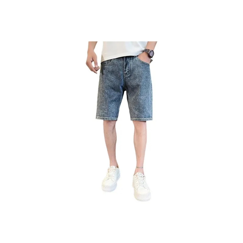 FRQ Denim Shorts Unisex Blue Gray-0