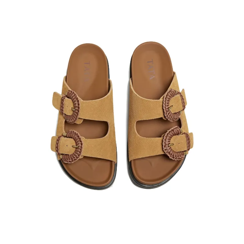 TATA Leather Patchwork Quiet Slide Slippers Women's-2