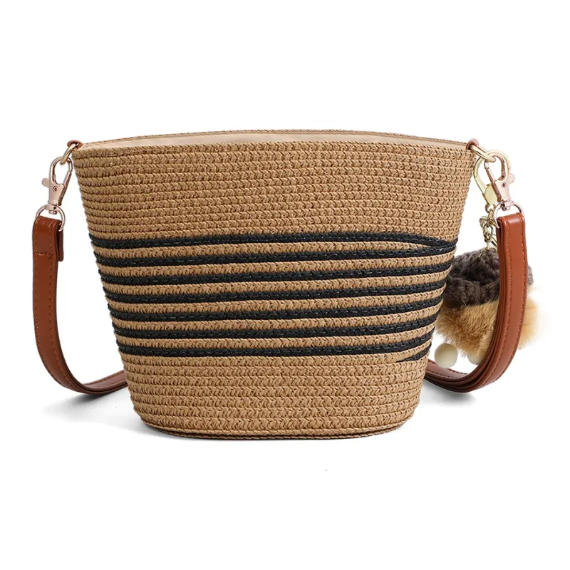 C°BANNER Fabric Shoulder Bag, Crossbody Bag Women's Black Stripe/white Stripe-5