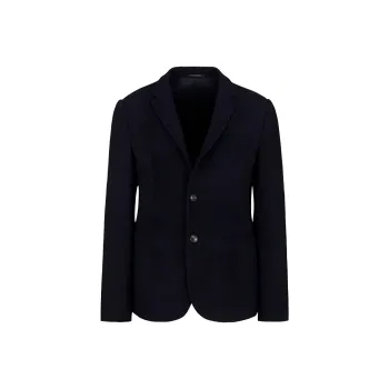 EMPORIO ARMANI Single breasted Jacket In A 3D effect Virgin wool Stretch Jersey Knit