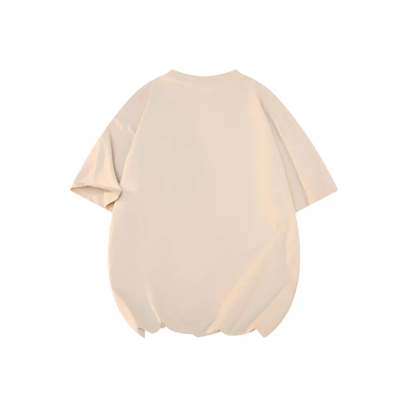 FONDLOOK T-Shirts Unisex Light Beige Apricot-1