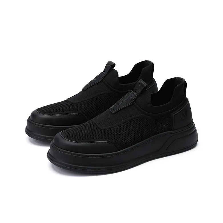 U7 Low Top Skateboard Shoes Men's Black-2