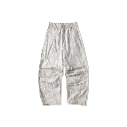 LANGWEIZHE Patchwork Design Premium Parachute Logging Pants Versatile Loose Fit Distressed Pants Unisex