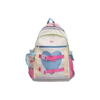WICKBUEN Nylon Fabric Backpack Regular Unisex Pink/Yellow