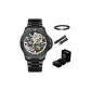 8033 Cool Black, Steel Band, Trendy Box+Genuine Leather Strap+Bracelet