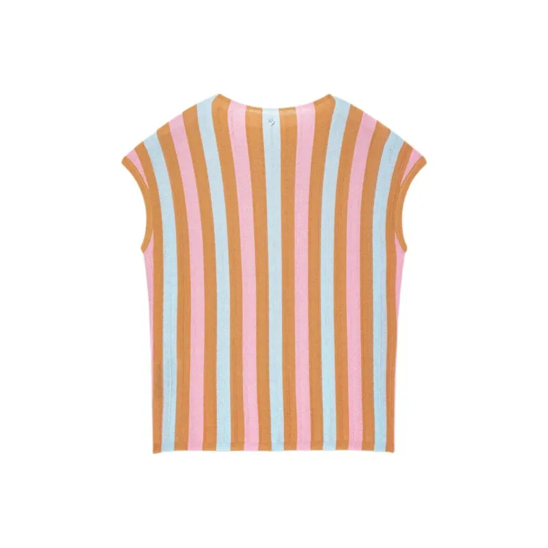 Desigual Knitwear Women's Orange Stripe-1