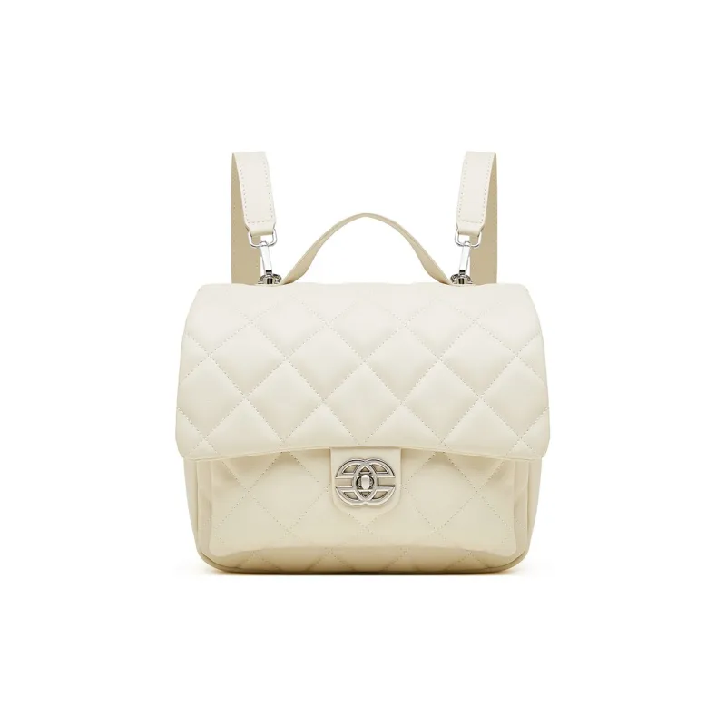 VANDEE Cow Leather Backpack Regular Women's Black/White-0