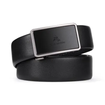 POLOMEISDO Cow Leather Matte Automatic Buckle Belt Fashion Business Casual Stylish Belt Gift Box Set Men's 3.5cm
