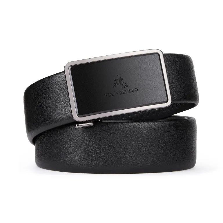 POLOMEISDO Cow Leather Matte Automatic Buckle Belt Fashion Business Casual Stylish Belt Gift Box Set Men's 3.5cm-0