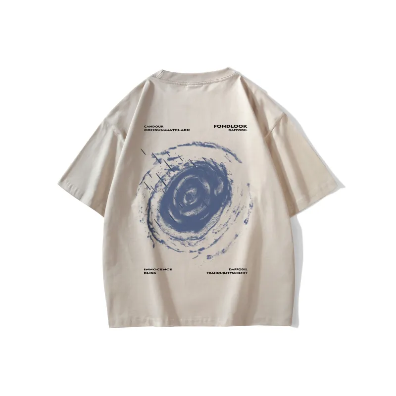 FONDLOOK T-Shirts Unisex Light Beige Apricot-0