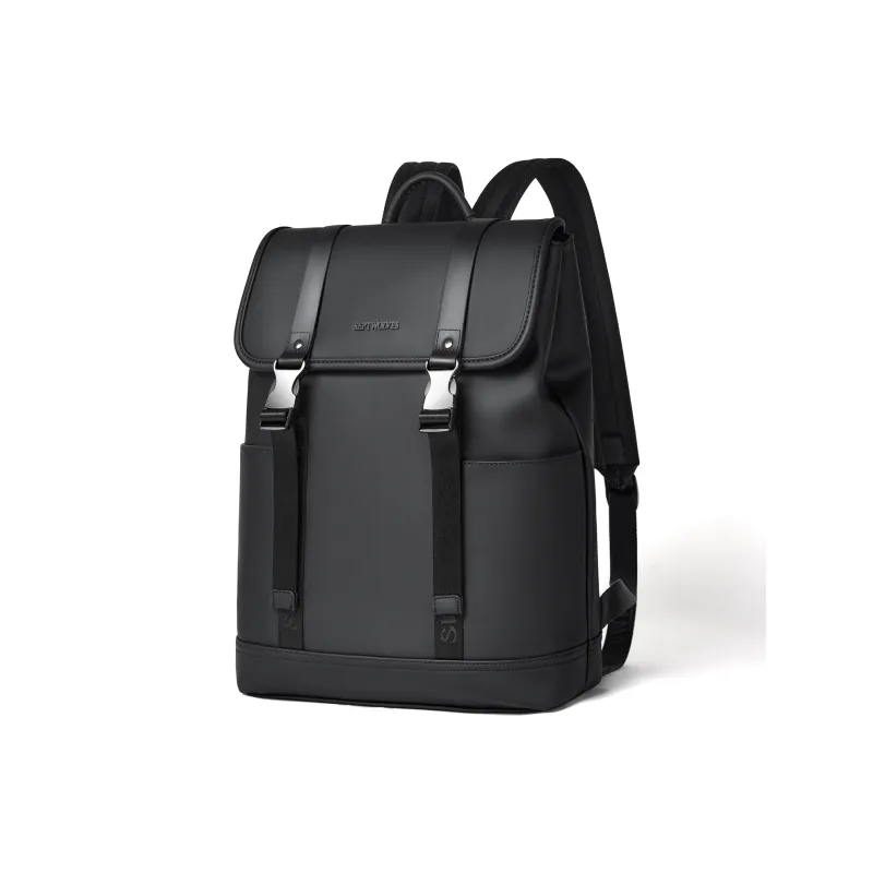 SEPTWOLVES Synthetic Leather Backpack Men's Gunmetal-1