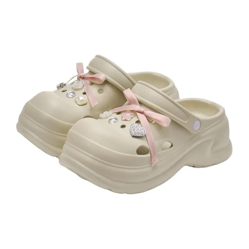 MINISO Summer High Heel Platform Women's Squashy And Bouncy Feeling Cartoon Cute Closed Toe Slippers-4