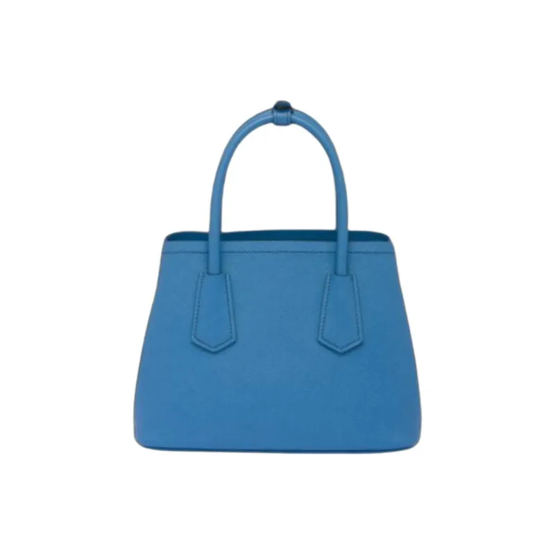 PRADA DoubleSaffiano Leather Handbag Mini Unisex Blue-1