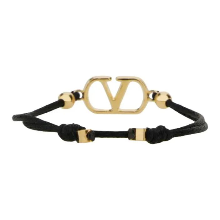 Valentino Cotton Crystal Bracelets Women's Gold-2