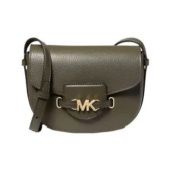MICHAEL KORS Litchi Grain Leather Shoulder Bag, Crossbody Bag Small Size Women's Olive Green