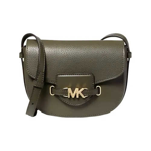 MICHAEL KORS Litchi Grain Leather Shoulder Bag, Crossbody Bag Small Size Women's Olive Green