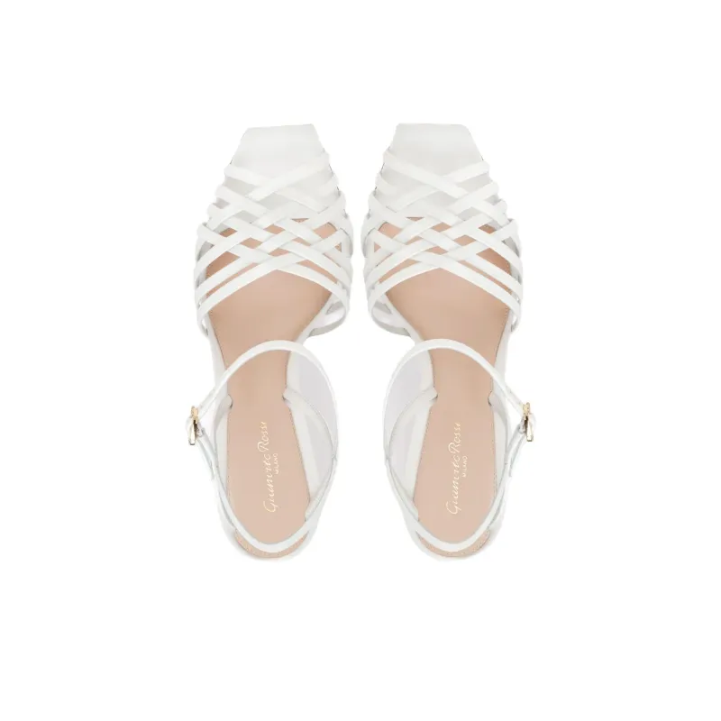 GIANVITO ROSSI Kerry One Strap Sandals 9.5cm Women's White-3