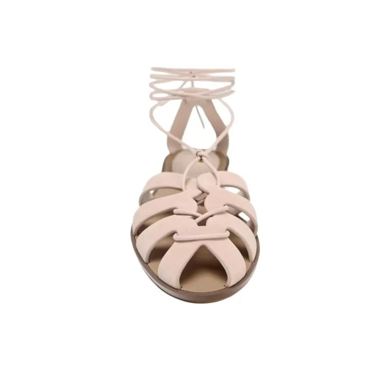 ZARA Roman Sandals 1cm Women's Rose Red-2