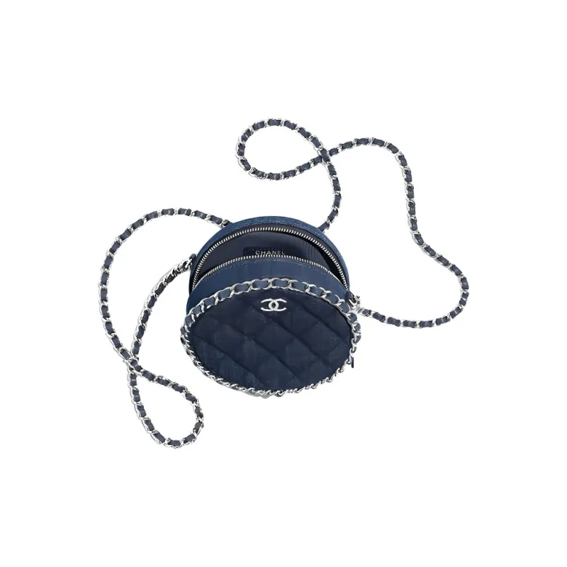 CHANEL 19Bag Denim Fabric Chain Bag, Shoulder Bag Women's Blue-3