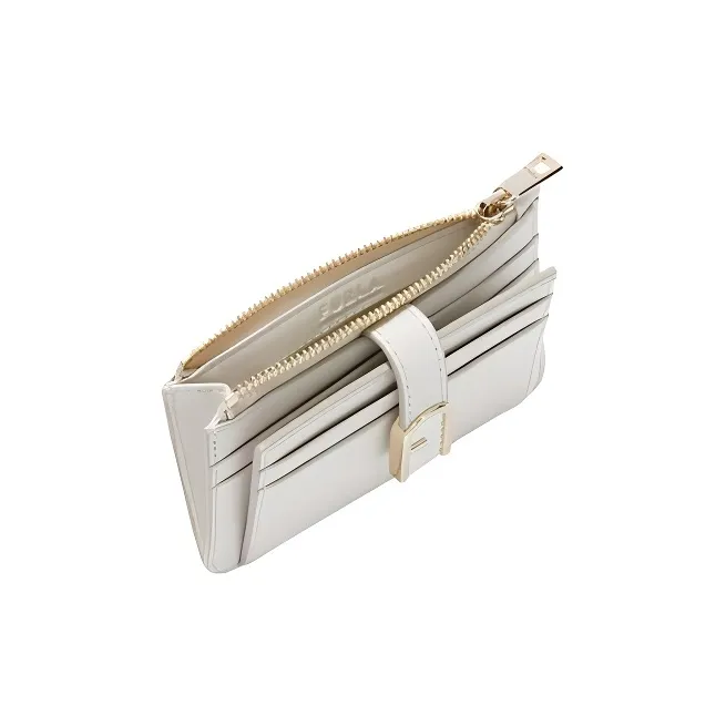 Furla Calfskin Card Holder Small Size Women's Cotton Candy-2