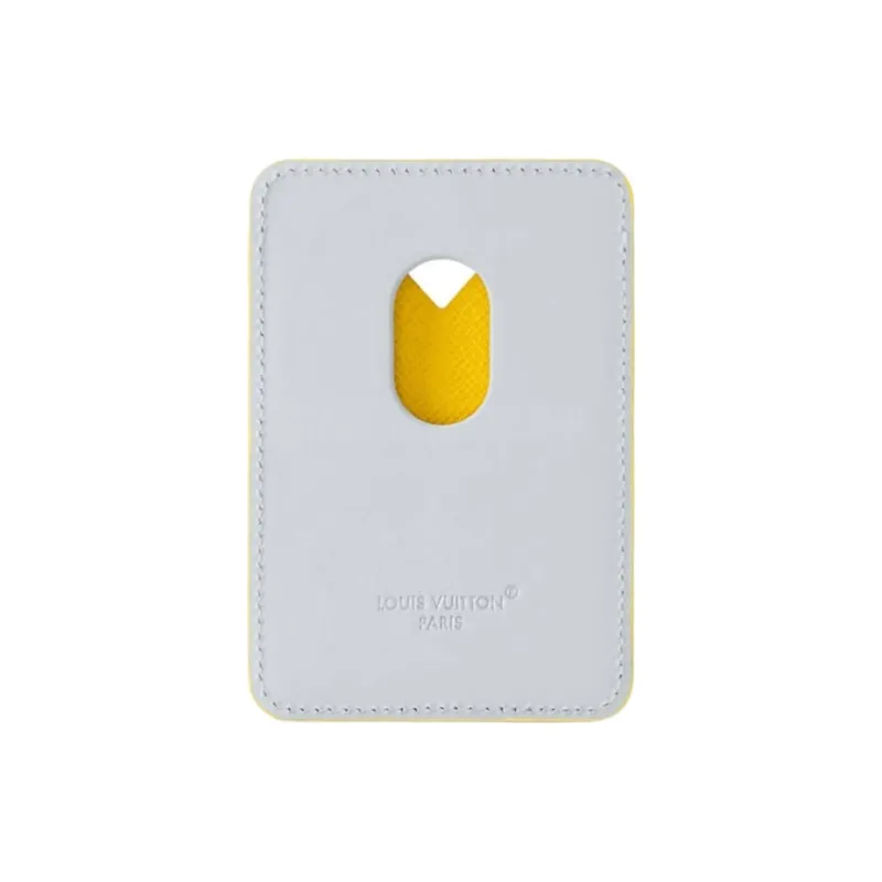 LOUIS VUITTON Magnetic Monogram Glow Coated Canvas Card Holder Unisex Gray & Yellow-2