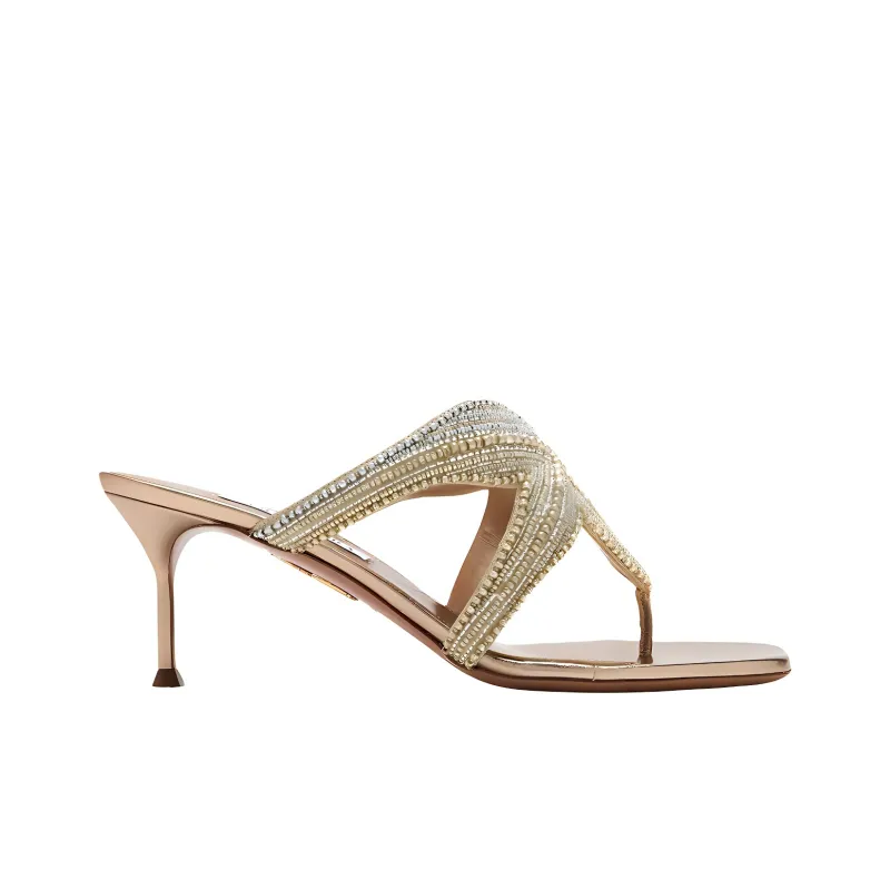 AQUAZZURA Flip Flops 6.5cm Women's Gold-1
