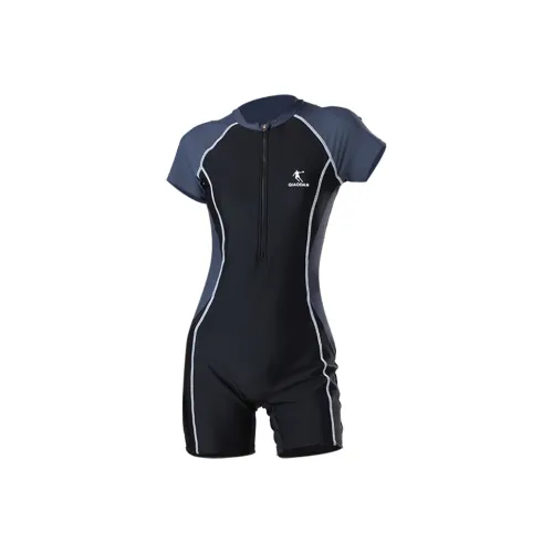QIAODAN One piece Swimsuit Women's Black Gray