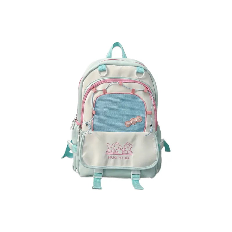 ALI THE FOX Synthetic Leather Backpack Women's Cream Blue/Mint Green-6