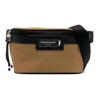 LONGCHAMP Le Pliage Energy Large Cow Leather Trim Shoulder Bag Crossbody Bag Fanny Pack Men's Brown