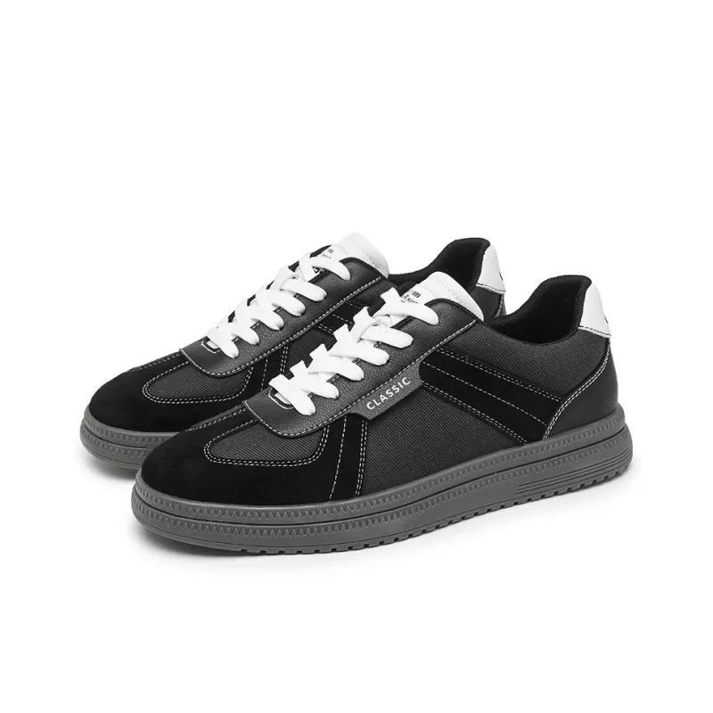 GQWE Slip Resistant Shock Absorbers Lightweight Low Top Skateboard Shoes Men's Black-2