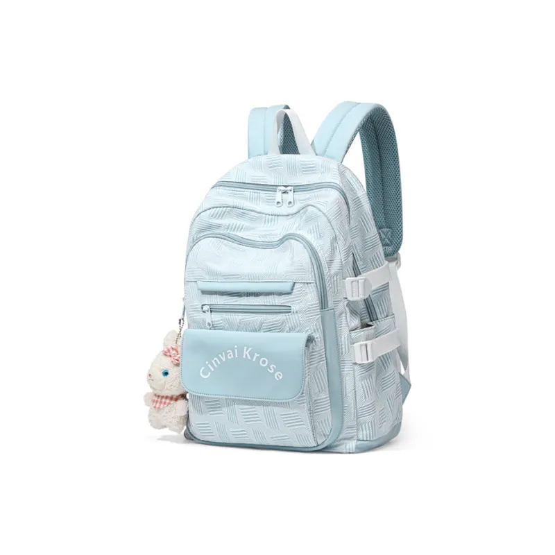 CinvaiKrose Fabric Backpack Travel Bag Tubas Women's Light Purple/Light Blue-7