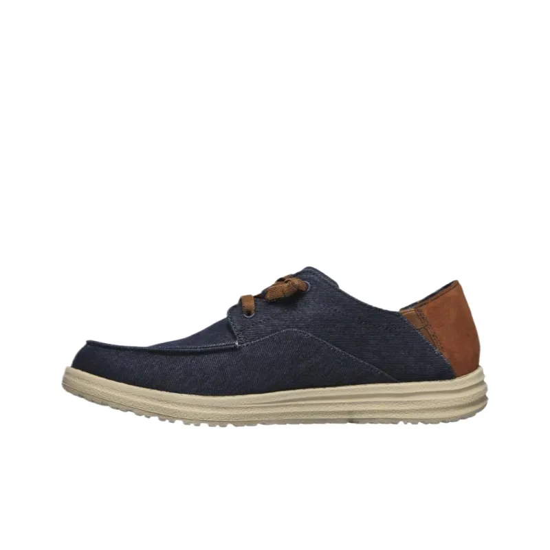 Skechers Melson Planon Anti Slip Wear Resistant Low Top Casual Shoes Men's Marine Blue-1