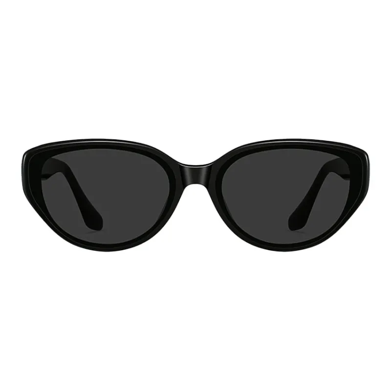 CAPONI Plate Frame TR/Memory Plastic Cat Eye Sunglasses Unisex Black-1