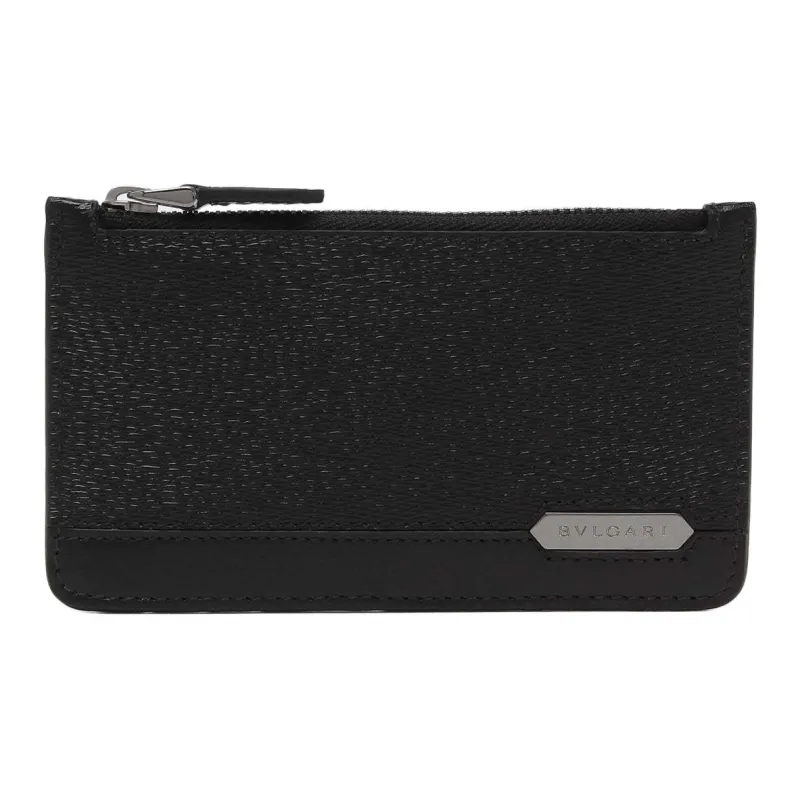 BVLGARI Serpenti Series Calfskin Coin Purse Men's Black-0