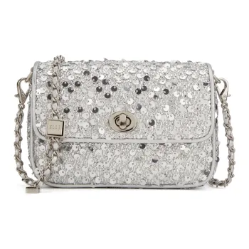 ELLE Fabric Crossbody Bag Women's Silver/Pink