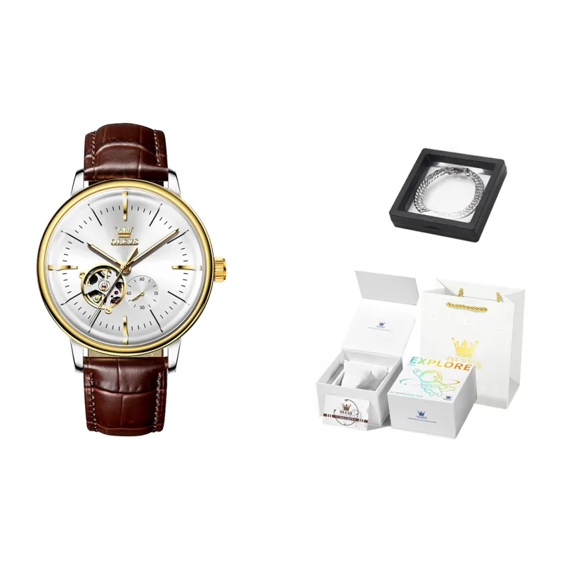 OLEVS Minimalist Series Automatic Mechanical Movement Watch Men's Watches White Dial-1