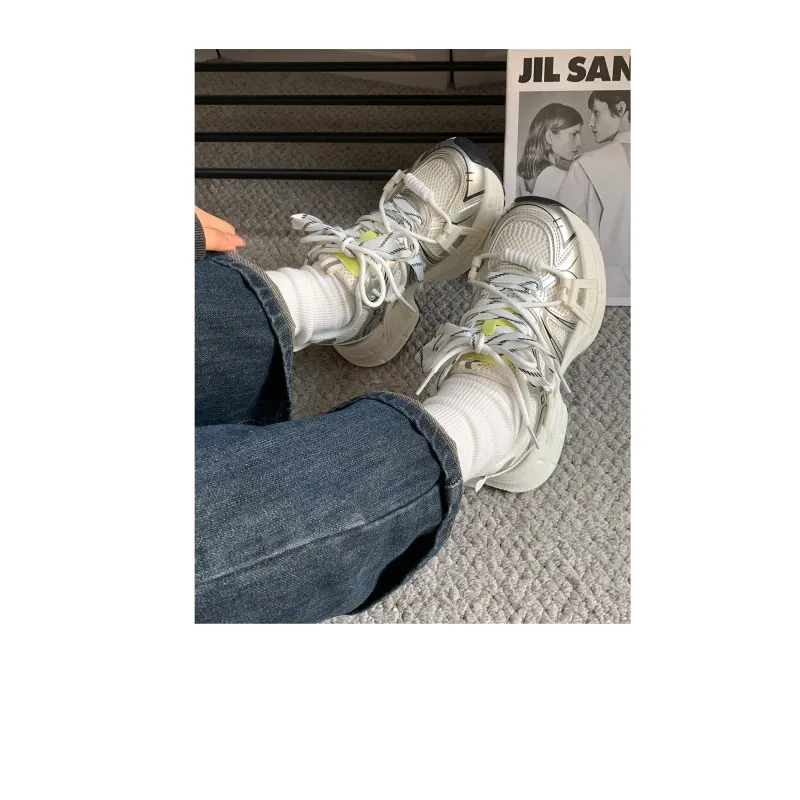 VICTORIA&VERA Slip Resistant, Abrasion Resistant, Breathable, Lightweight Low Top Chunky Sneakers Women's-12