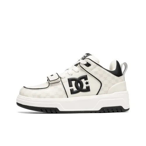 DC Shoes CAMPUS CAS Abrasion Resistant Height Increasing Low Top Brother's Skateboard Shoes Men's Monogram White Gray