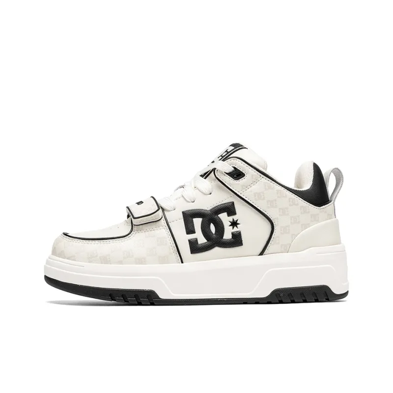 DC Shoes CAMPUS CAS Abrasion Resistant Height Increasing Low Top Brother's Skateboard Shoes Men's Monogram White Gray-0