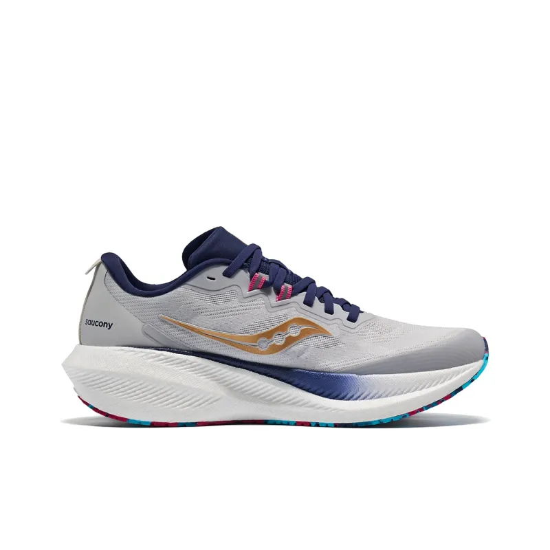 Saucony Triumph 21 Anti Slip Wear Resistant Low Top Casual Running Shoes Unisex Gray Color-1