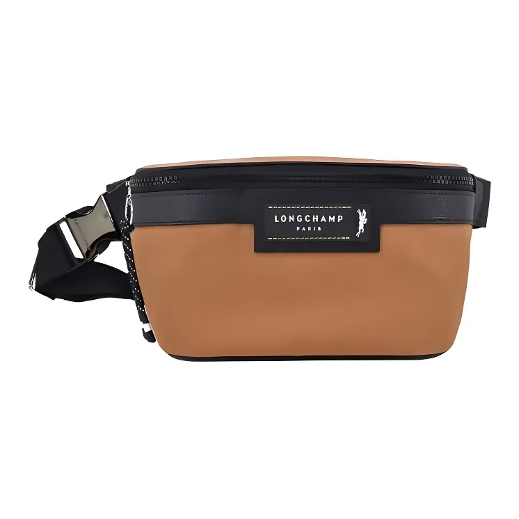 LONGCHAMP Le Pliage Energy Large Cow Leather Trim Shoulder Bag Crossbody Bag Fanny Pack Men's Brown-2