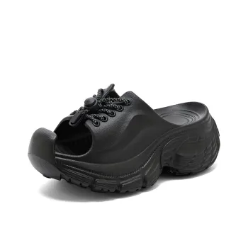 La Chapelle Slip Resistant Abrasion Resistant Slide Slippers Women's Black
