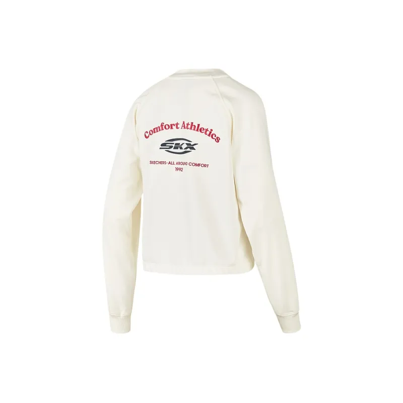 Skechers Skx Classic Sports Series Sweatshirt Women's Marshmallow White 0074-1