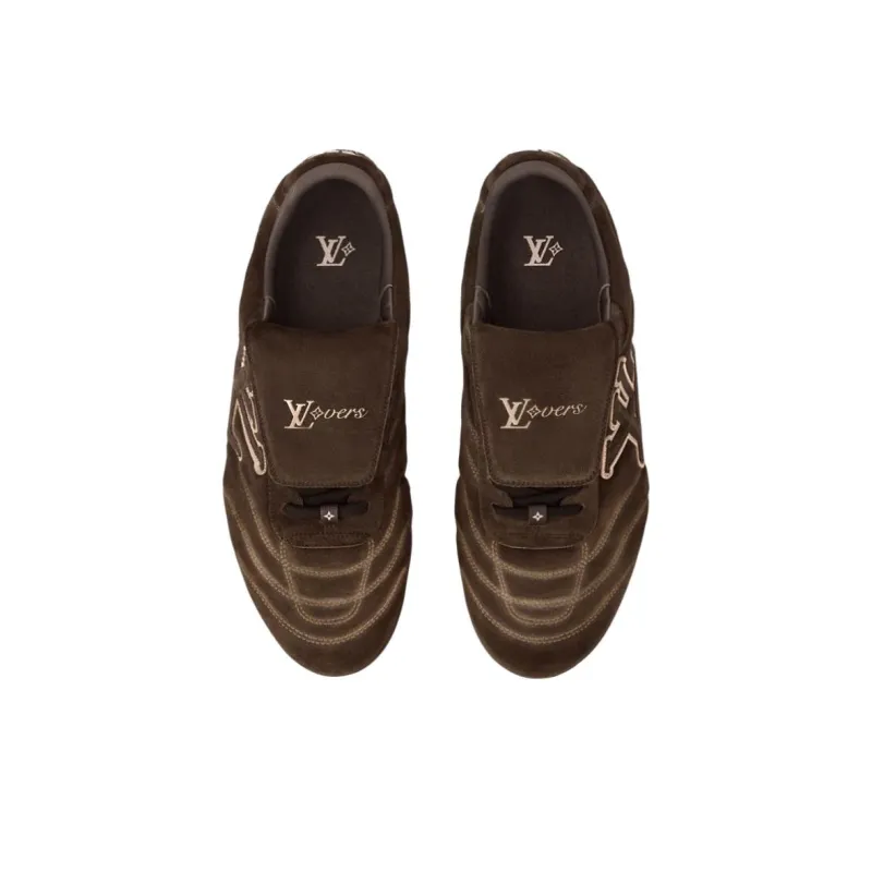 LOUIS VUITTON Footprint Soccer Low Top Casual Shoes Men's Dark Brown-3