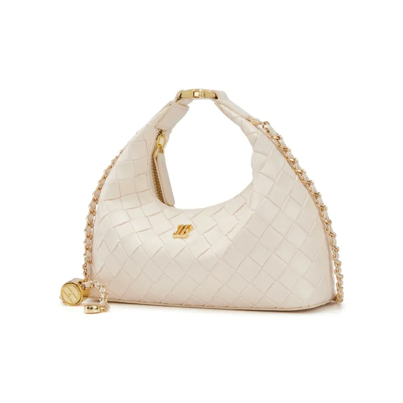 ELLE Synthetic Leather Shoulder Bag, Crossbody Bag, Handbag Women's Black/White/Light Yellow/Pink-6