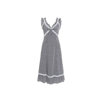 Alessandra Rich Grid pattern Midi Dress