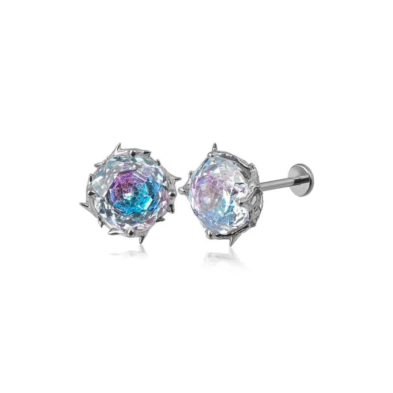 WIC Zircon Stud Earrings Unisex-24
